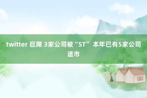 twitter 巨屌 3家公司被“ST” 本年已有5家公司退市