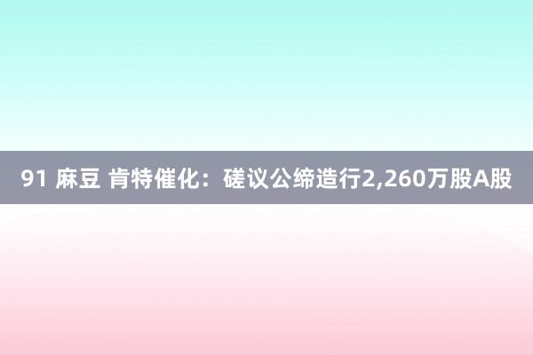 91 麻豆 肯特催化：磋议公缔造行2，260万股A股